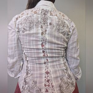 Johnny Was 3 J Workshop Embroidered Lightweight Blouse